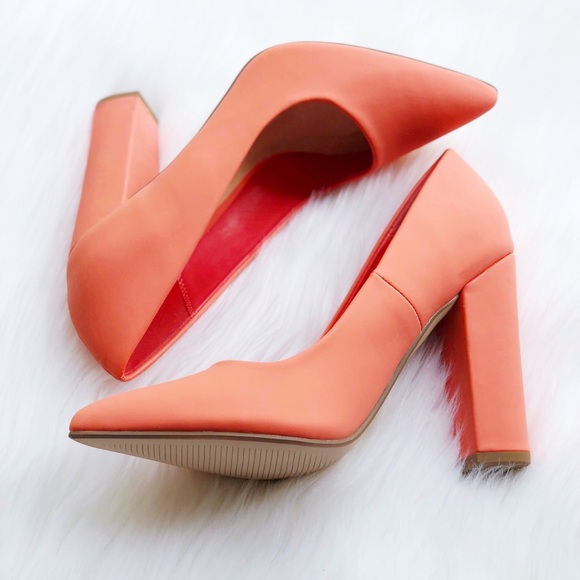 Not Just a Pump Shoes - Not Just a Pump Coral Square High Heels NWOT